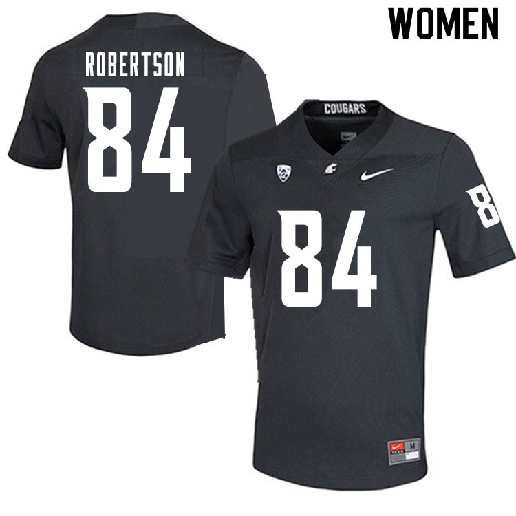Women #84 T.J. Robertson Washington State Cougars College Football Jerseys Sale-Charcoal